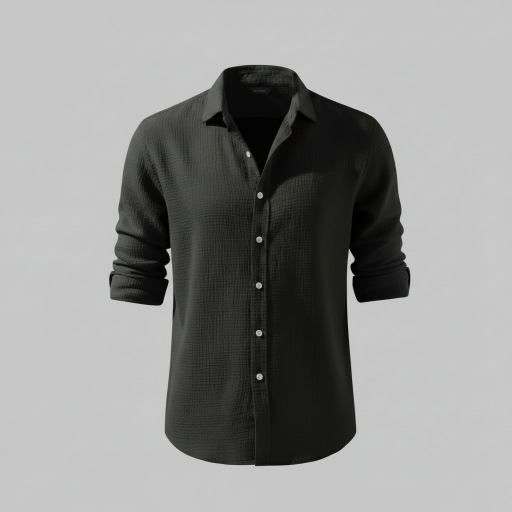 Lässiges Button Down Herrenhemd | Langarm Sommermode