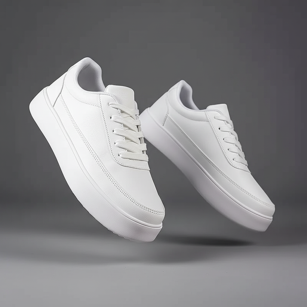 Weiße Plateau-Sneaker Herren | Modische Schuhe für Alltag