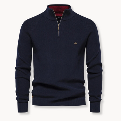 Herren Strickpullover | Halber Reißverschluss Stehkragen 0
