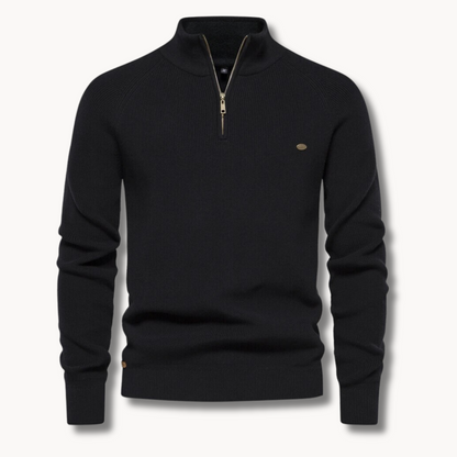 Herren Strickpullover | Halber Reißverschluss Stehkragen 1