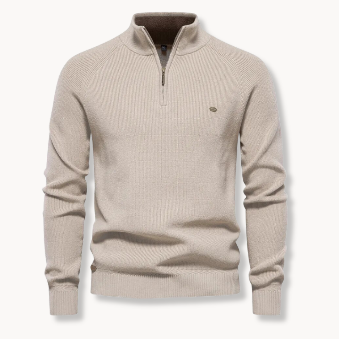 Herren Strickpullover | Halber Reißverschluss Stehkragen 2