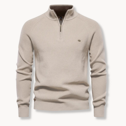 Herren Strickpullover | Halber Reißverschluss Stehkragen 2