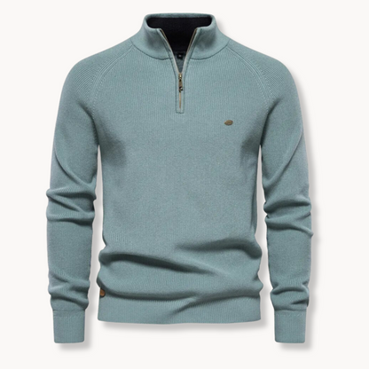 Herren Strickpullover | Halber Reißverschluss Stehkragen 3