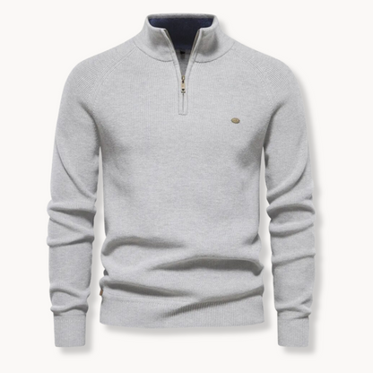 Herren Strickpullover | Halber Reißverschluss Stehkragen 4