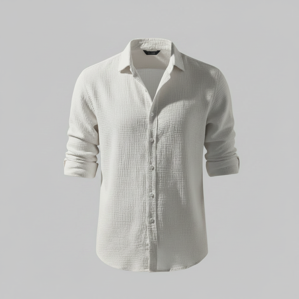 Lässiges Button Down Herrenhemd | Langarm Sommermode