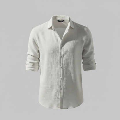 Lässiges Button Down Herrenhemd | Langarm Sommermode