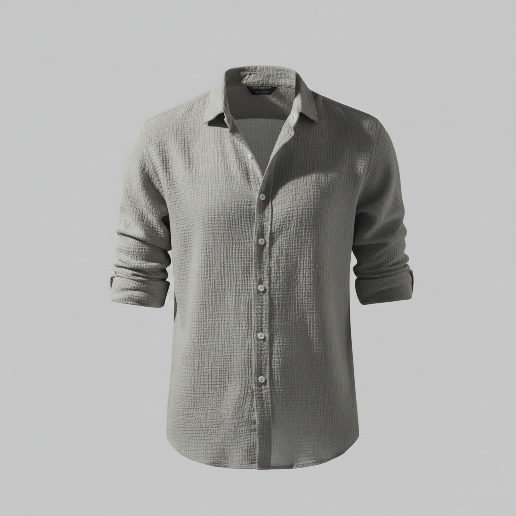 Lässiges Button Down Herrenhemd | Langarm Sommermode