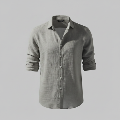 Lässiges Button Down Herrenhemd | Langarm Sommermode