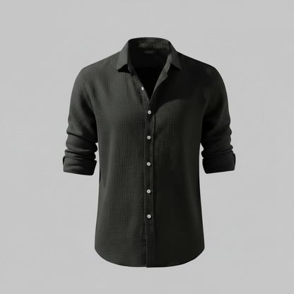 Lässiges Button Down Herrenhemd | Langarm Sommermode