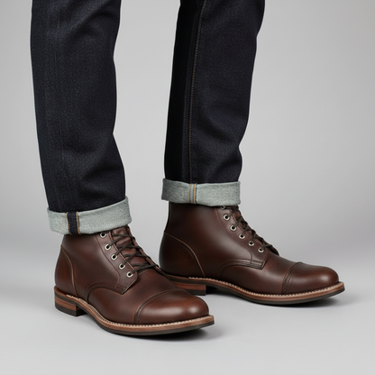 Robuste Arbeitsstiefel Herren | Schnürstiefel mit Knöcheldesign