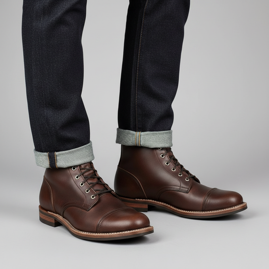 Robuste Arbeitsstiefel Herren | Schnürstiefel mit Knöcheldesign