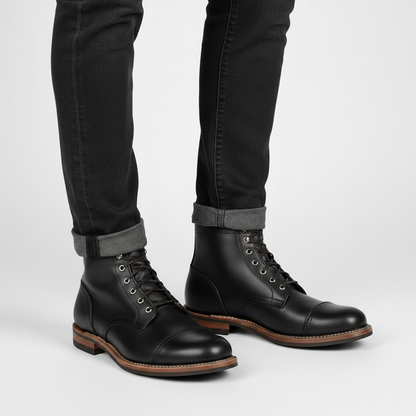 Robuste Arbeitsstiefel Herren | Schnürstiefel mit Knöcheldesign