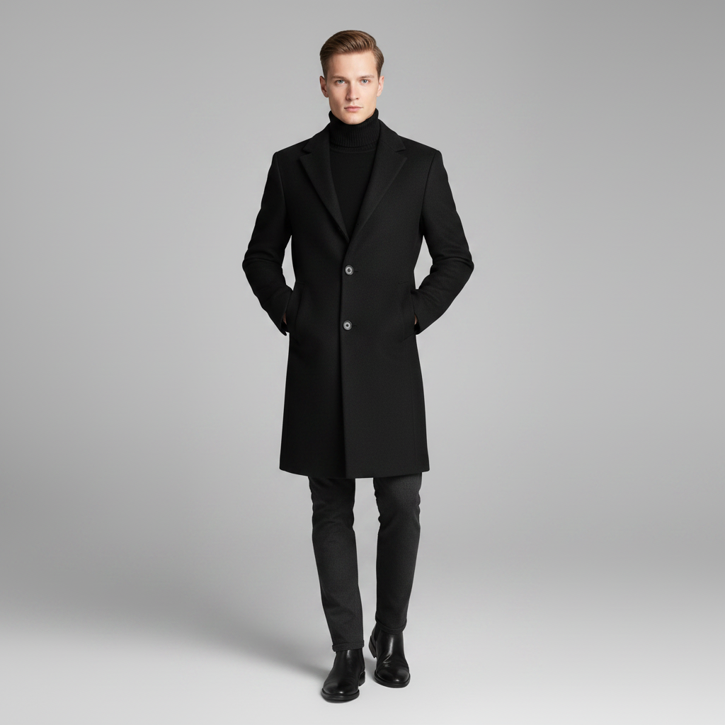 Eleganter Langer Herrenmantel | Stilvoller Herren Mantel