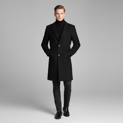 Eleganter Langer Herrenmantel | Stilvoller Herren Mantel