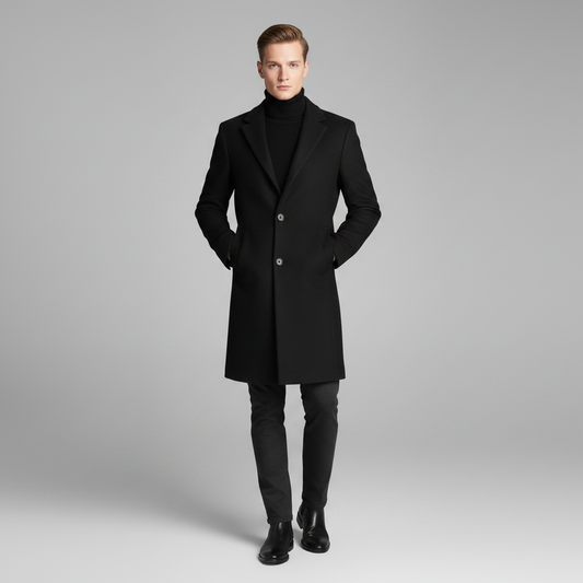 Eleganter Langer Herrenmantel | Stilvoller Herren Mantel
