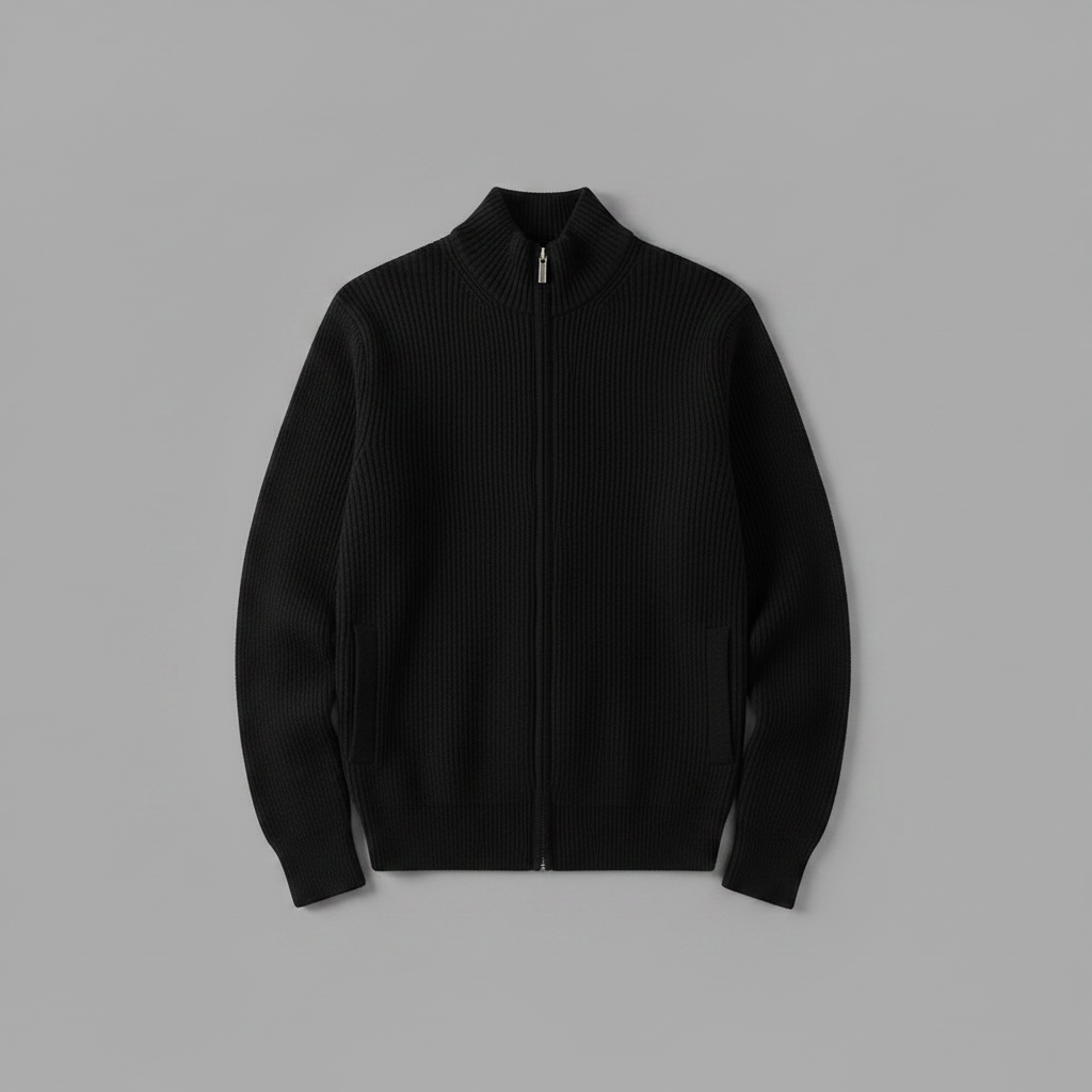 Herren Cardigan | Schmaler Strickjacke mit Reißverschluss