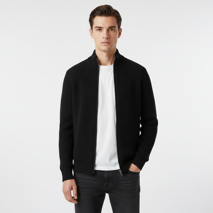 Herren Cardigan | Schmaler Strickjacke mit Reißverschluss
