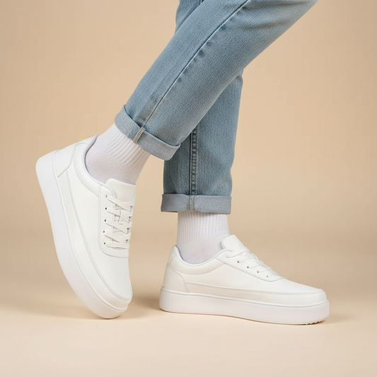 Weiße Plateau-Sneaker Herren | Modische Schuhe für Alltag