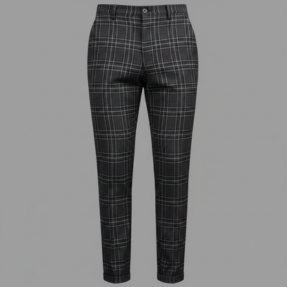 Sascha | Herren Chinohose mit Karomuster Slim Fit