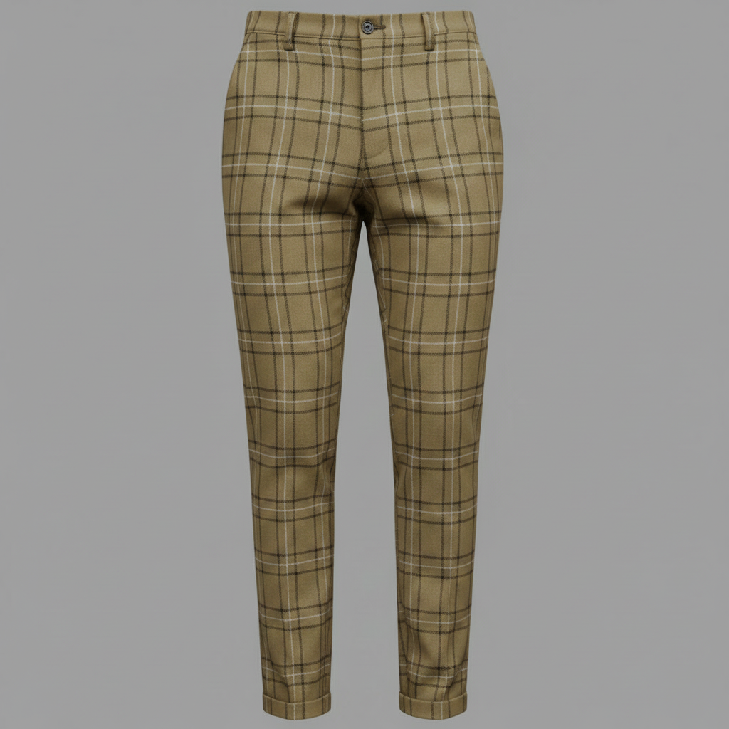 Sascha | Herren Chinohose mit Karomuster Slim Fit