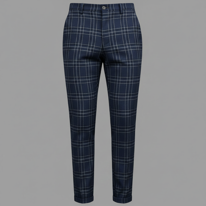 Sascha | Herren Chinohose mit Karomuster Slim Fit