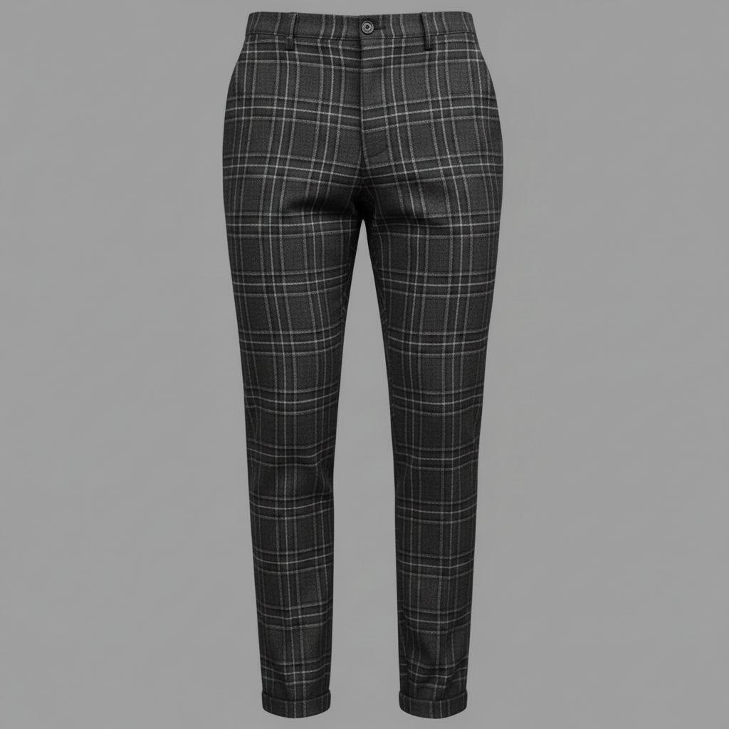 Sascha | Herren Chinohose mit Karomuster Slim Fit