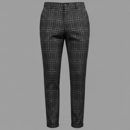 Sascha | Herren Chinohose mit Karomuster Slim Fit