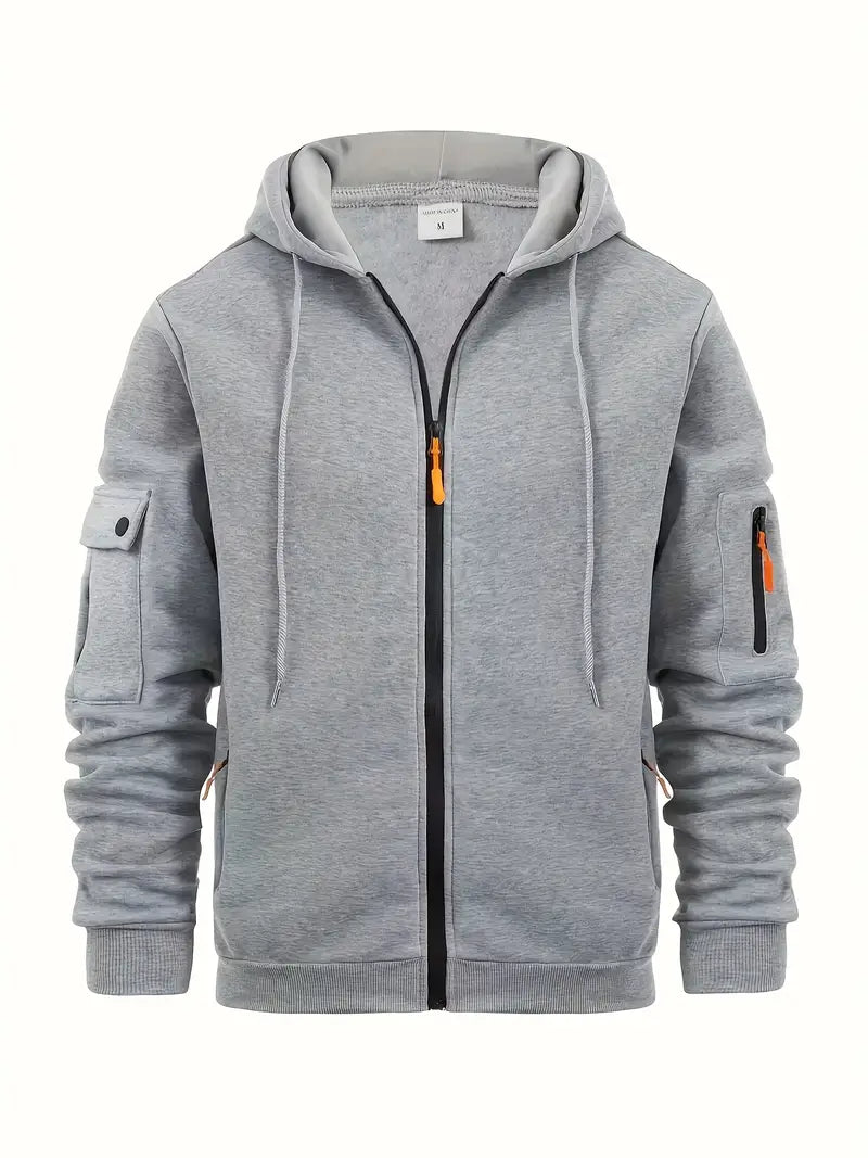 Utility Hoodie | Herren Zip Kapuzenpullover mit Reißverschluss 0
