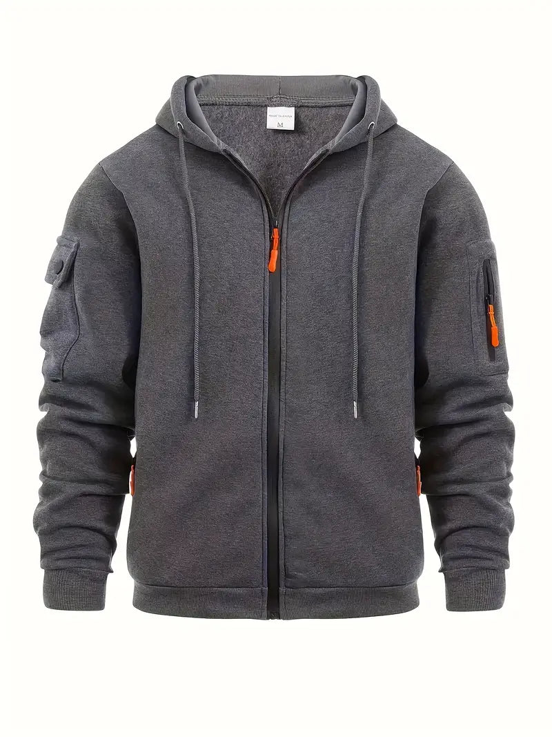 Utility Hoodie | Herren Zip Kapuzenpullover mit Reißverschluss 2